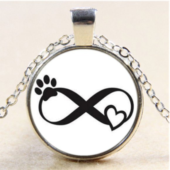 Jewelry - Necklace-NEW- Dog Cat Forever Love Paw Print Heart